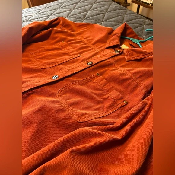Anthropologie Pilcro Orange Corduroy Duster size Medium - Picture 8 of 9